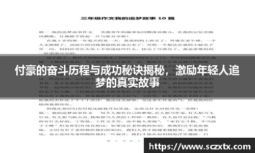 付豪的奋斗历程与成功秘诀揭秘，激励年轻人追梦的真实故事